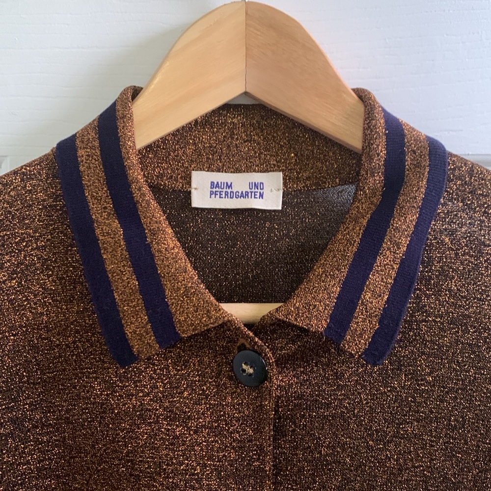Baum und Pferdgarten Shimmer Cardigan: Small, Brown/Copper